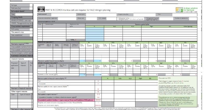 NVZ record keeping guide – Tried & Tested